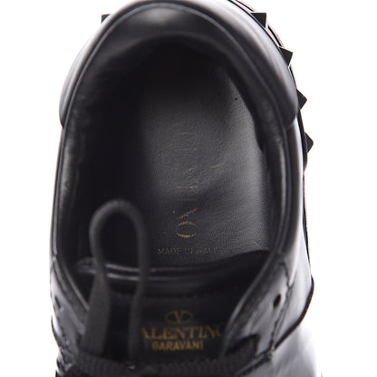 Valentino Garavani Calfskin Patent Rockstud Open Sneakers 38 Black 7 of 11