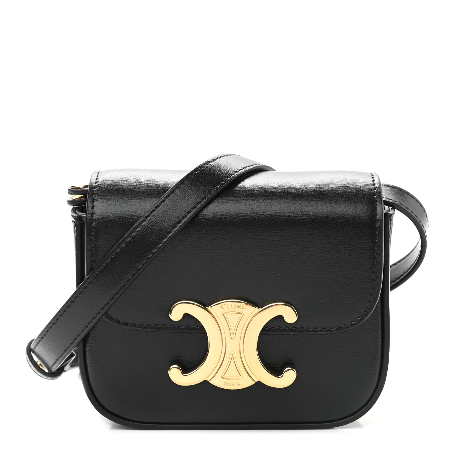 Shiny Calfskin Mini Triomphe Black