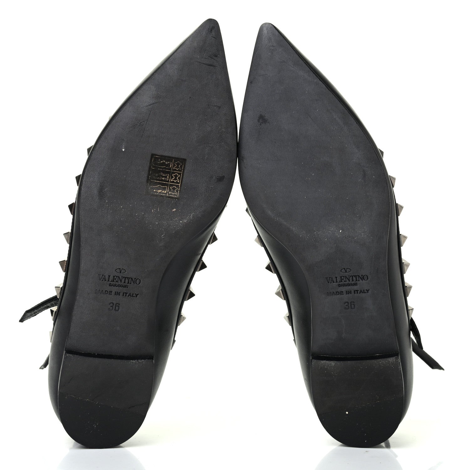 Valentino Garavani Nappa Rockstud Cage Ballerina Flats 36 Black 5 of 9