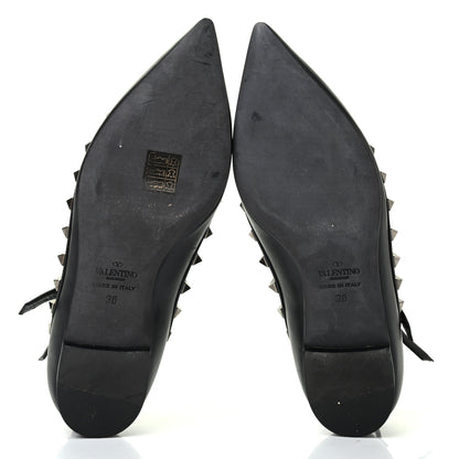 Valentino Garavani Nappa Rockstud Cage Ballerina Flats 36 Black 5 of 9