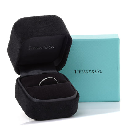 Tiffany Platinum Diamond Lucida Half Circle Wedding Band Ring 48 4.5 6 of 6