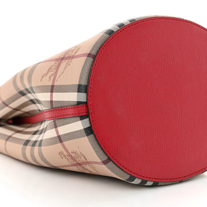 Burberry Haymarket Check Colours Small Lorne Bucket Crossbody Poppy Red 8 of 9