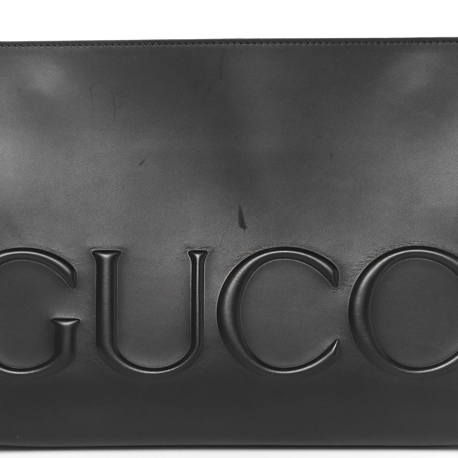 Gucci Calfskin Embossed XL Clutch Black 8 of 11