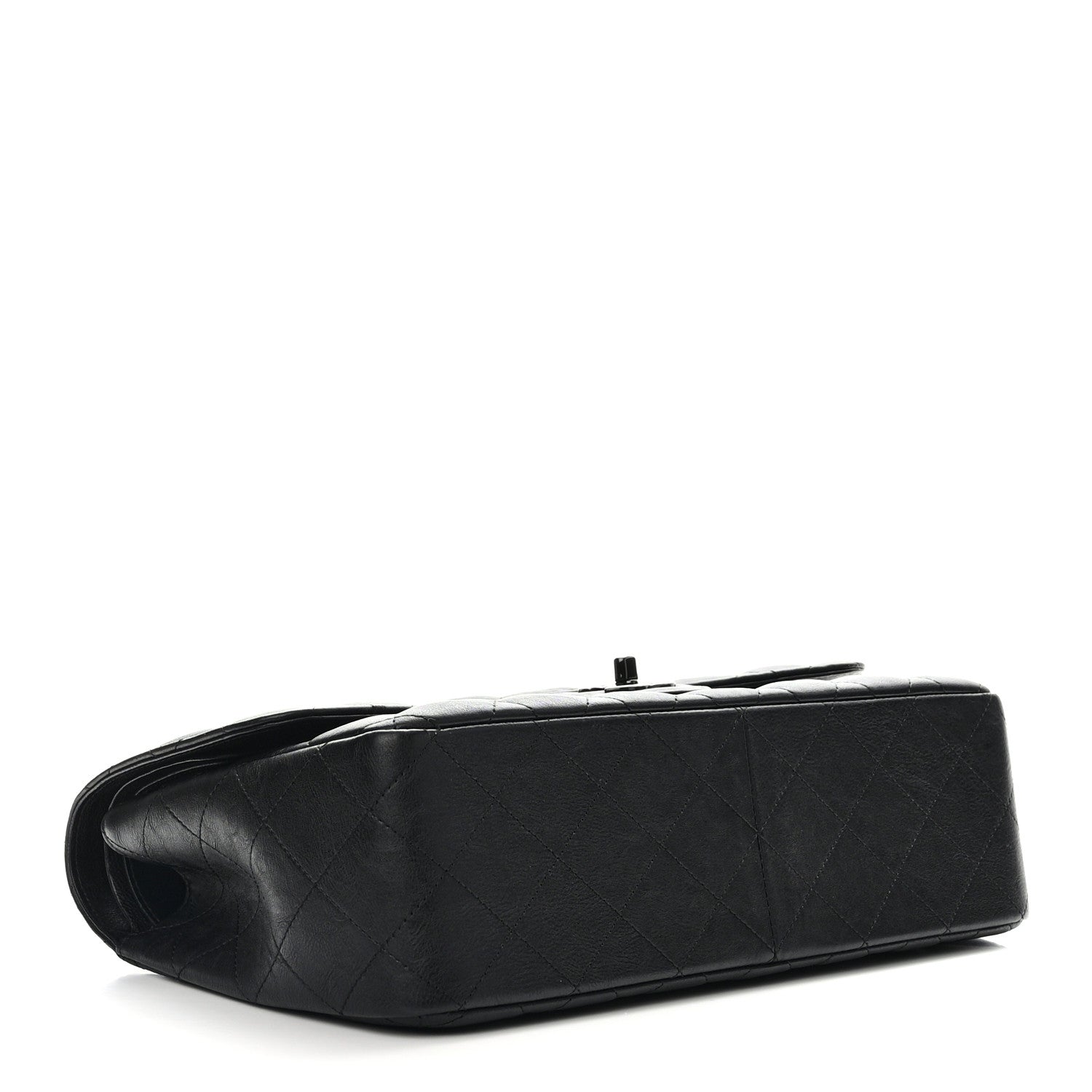 Chanel Crumpled Calfskin Quilted Jumbo Double Flap So Black 4 of 11