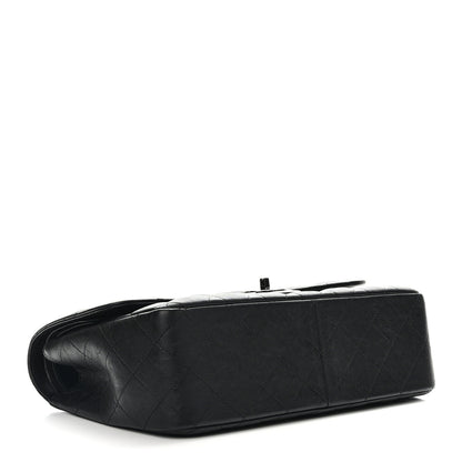 Chanel Crumpled Calfskin Quilted Jumbo Double Flap So Black 4 of 11