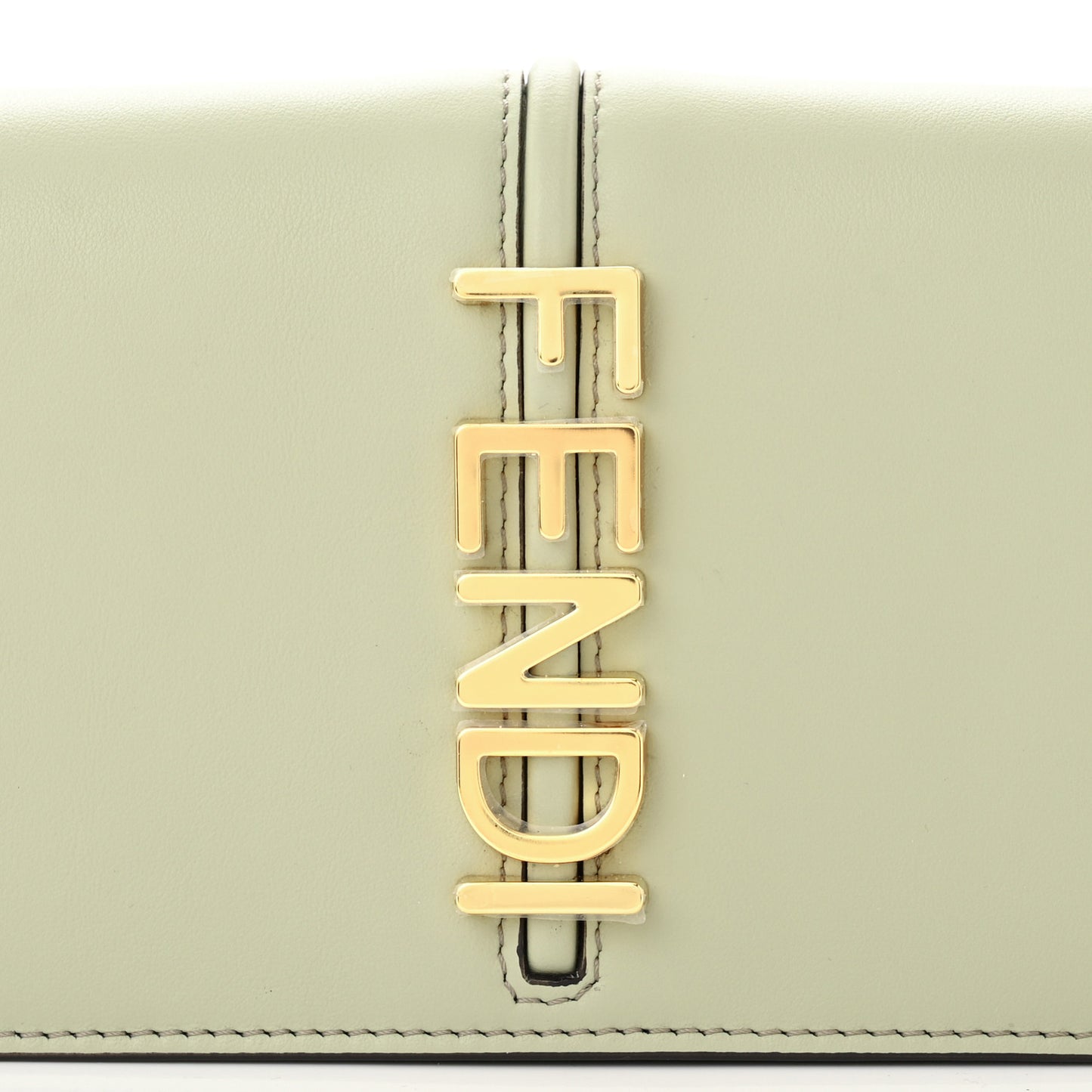 Vitello Grace Matte Fendigraphy Wallet on Chain Green Tea
