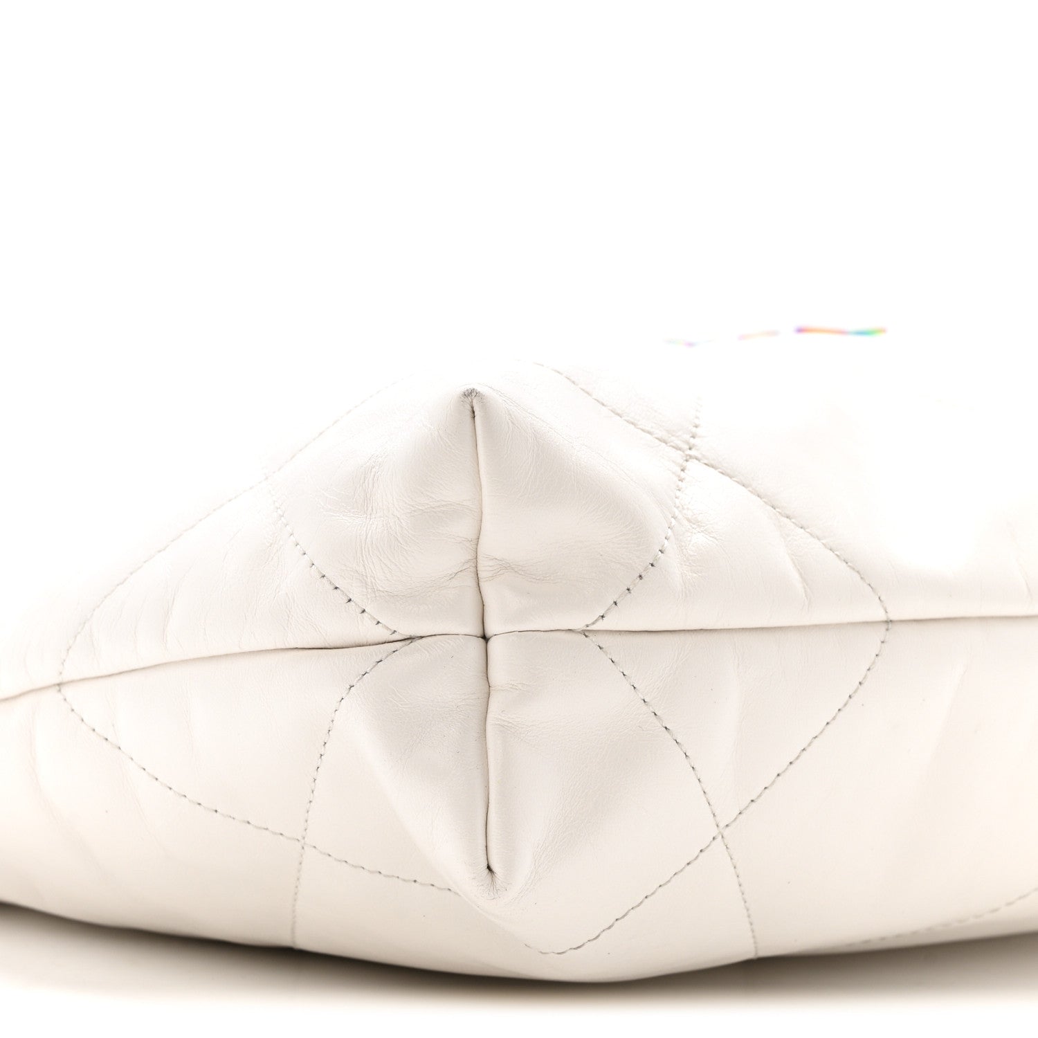 Chanel Shiny Calfskin Quilted Small Rainbow Chanel 22 White 10 of 13