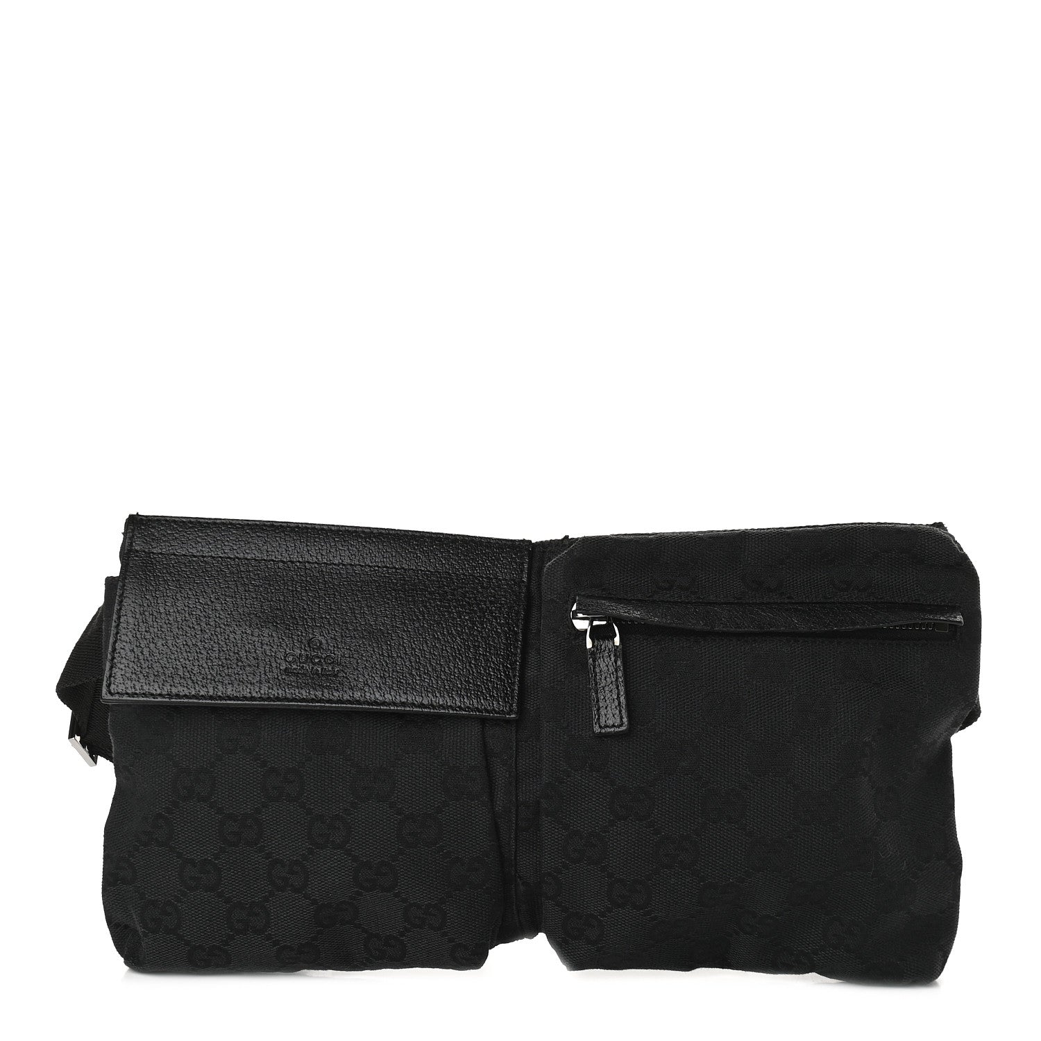 Gucci GG Monogram Double Pocket Belt Bag Black 1 of 10