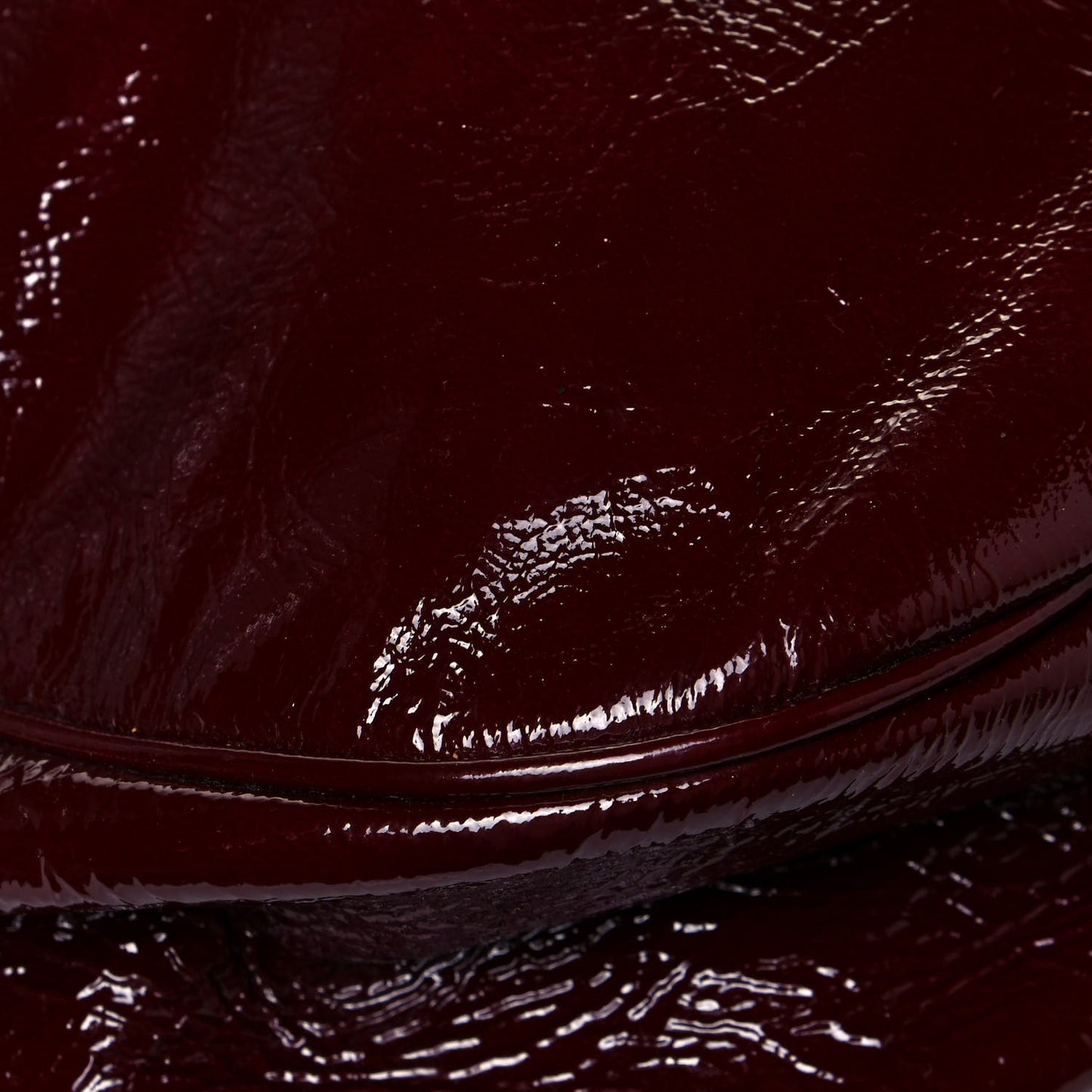 Patent Quilted Hobo Burgundy