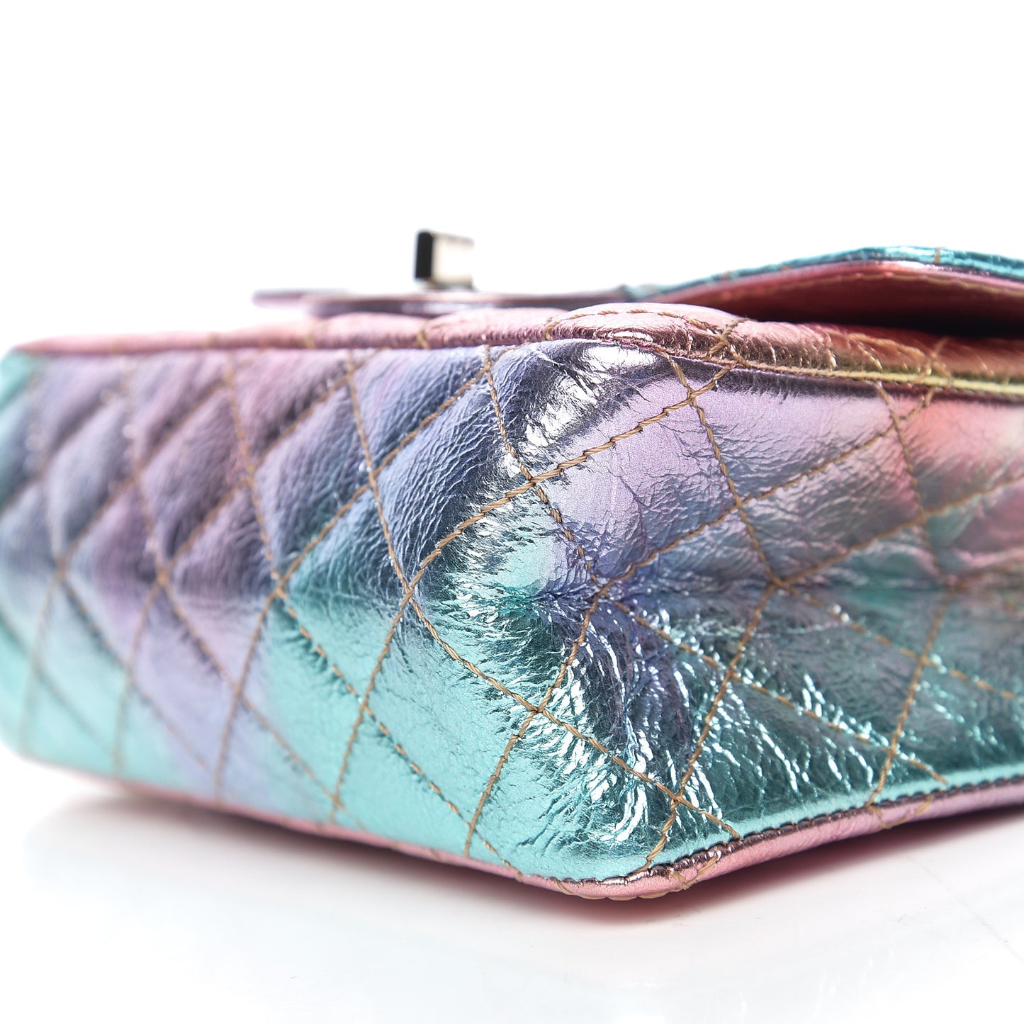 Metallic Goatskin Quilted Mini 2.55 Reissue Flap Multicolor