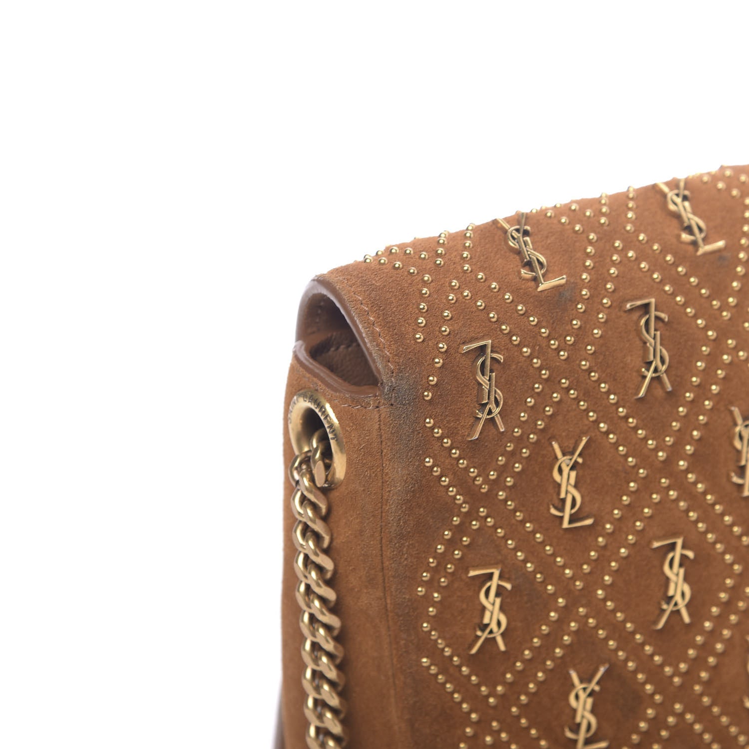 Saint Laurent Suede Studded Monogram Kate 99 Cinnamon 8 of 13