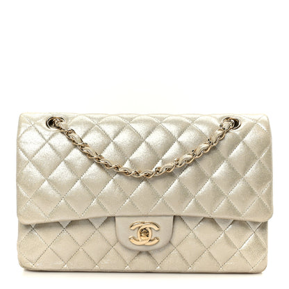 Chanel Metallic Canvas Quilted Medium Double Flap Light Gold 1 of 11