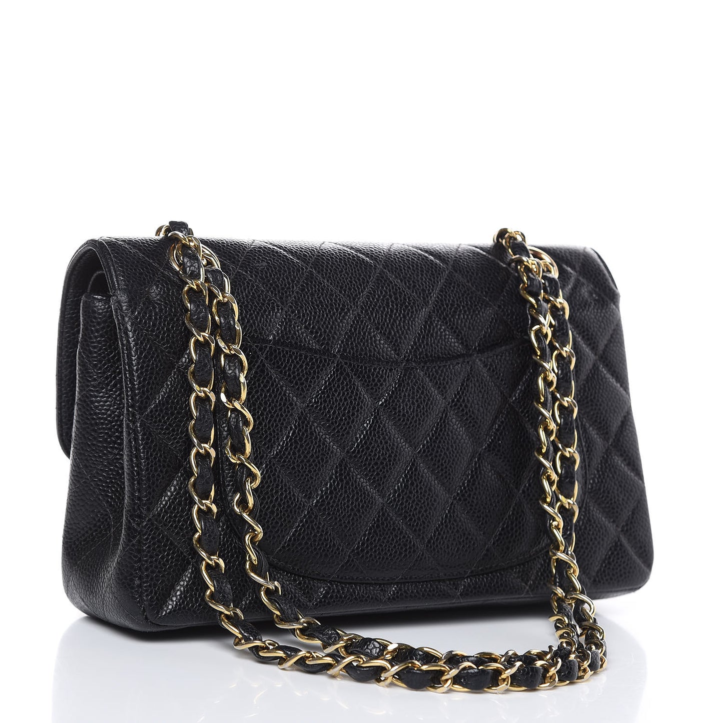 Caviar Quilted Small Double Flap Black