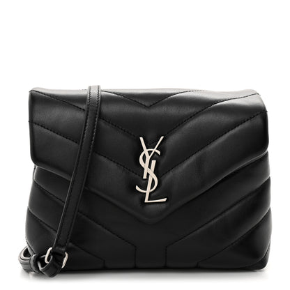 Saint Laurent Calfskin Y Quilted Monogram Toy Loulou Crossbody Bag Black 1 of 12