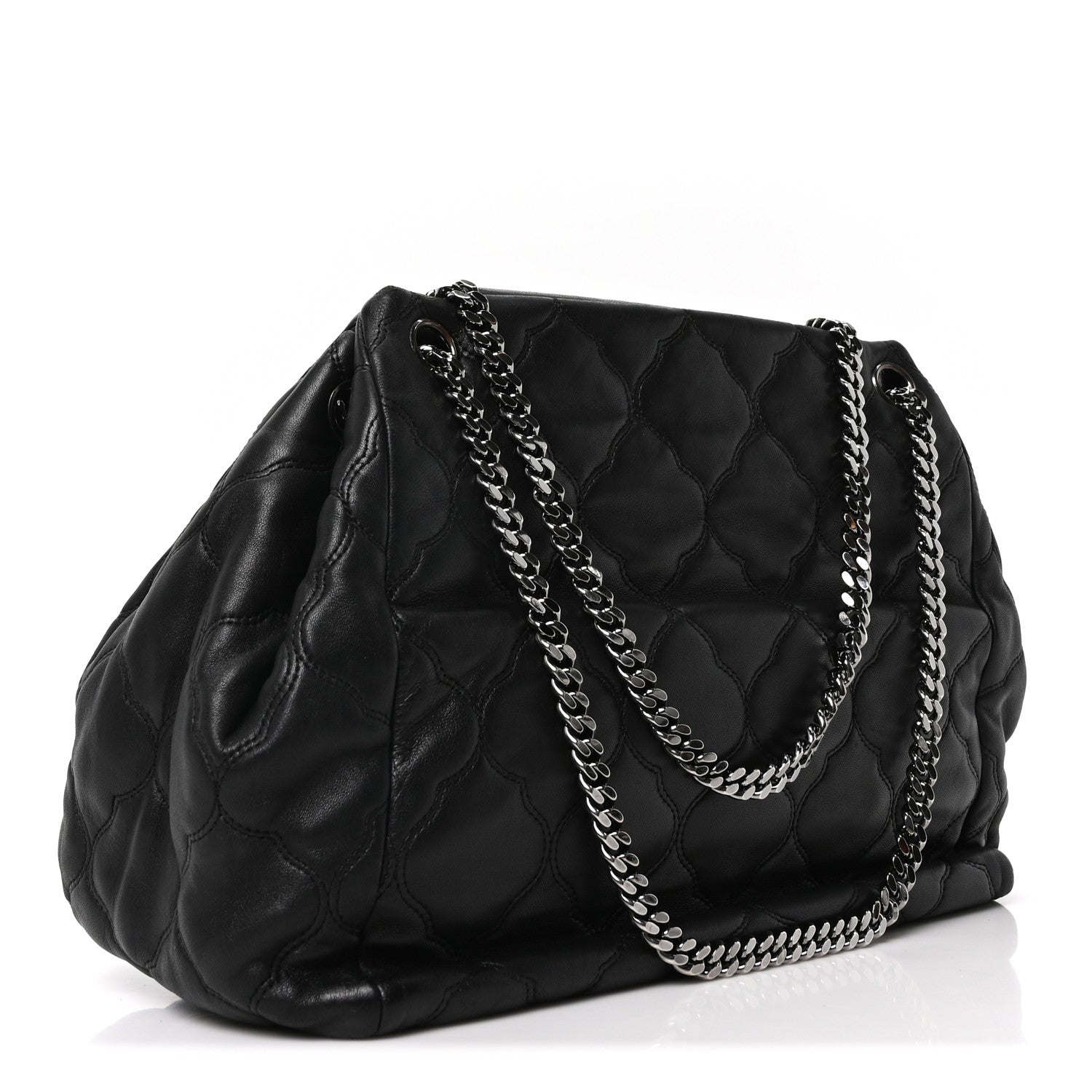 Chanel Lambskin Cells Accordion Tote Black 3 of 10