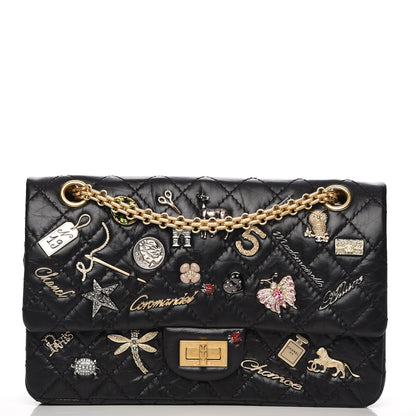 Chanel Aged Calfskin Lucky Charms 2.55 Reissue 225 Flap Black 1 of 10