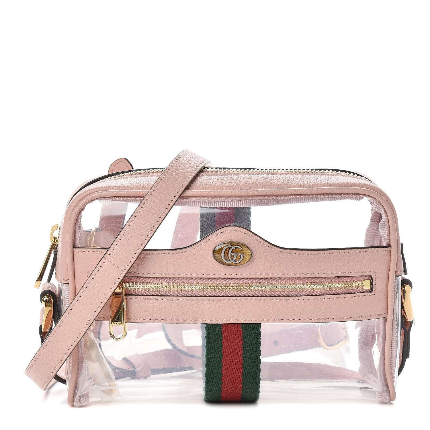 Gucci Vinyl Web Mini Ophidia Transparent Shoulder Bag Perfect Pink 1 of 11