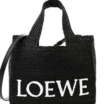 Loewe Raffia Small Paula's Ibiza Logo Tote Black White 7 of 9