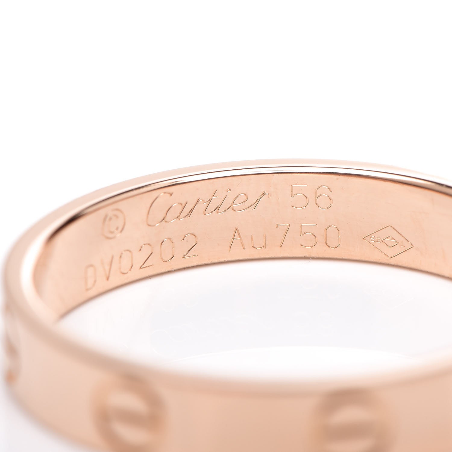 Cartier 18K Pink Gold 3.5mm LOVE Wedding Band Ring 56 7.5 4 of 6