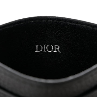 Christian Dior Grained Calfskin Embroidered Floral Lady Dior Card Holder Black 5 of 8