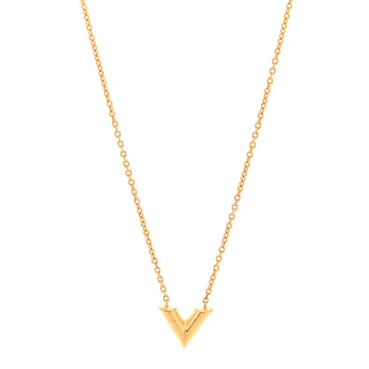 Louis Vuitton Essential V Necklace Gold 1 of 7