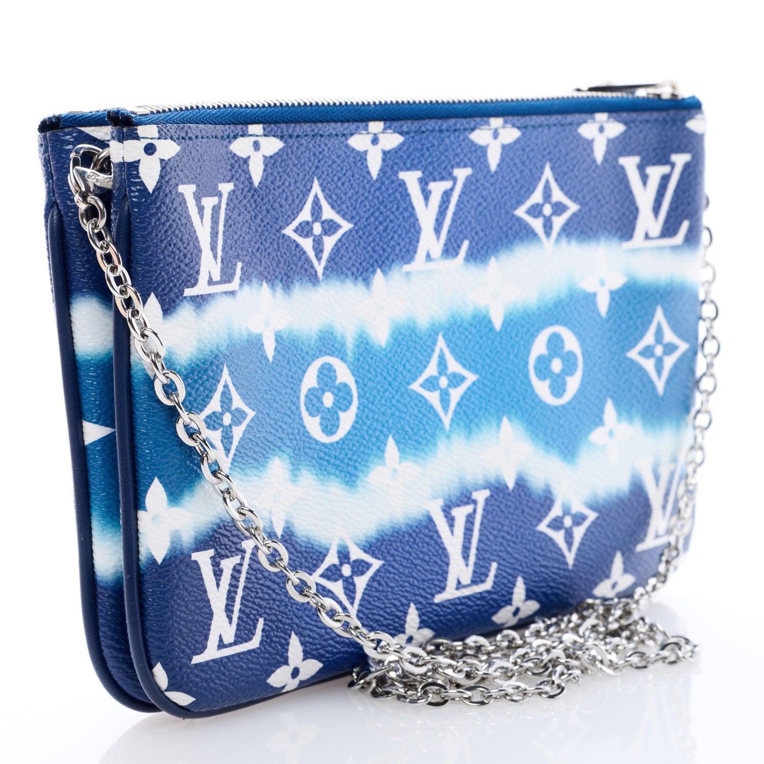 Louis Vuitton Monogram Giant Escale Double Zip Pochette Blue 3 of 9