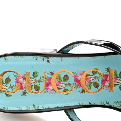 Gucci Patent Calfskin Bee Thong Sandals 37.5 Black 7 of 8