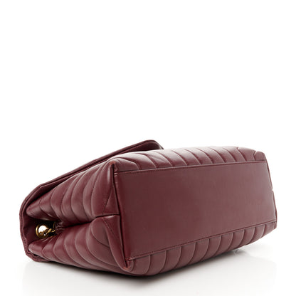 Saint Laurent Calfskin Y Quilted Monogram Medium Loulou Chain Satchel Rouge Legion 4 of 13