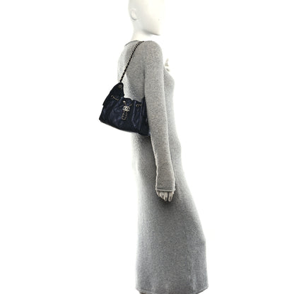 Chanel Metallic Caviar Quilted Mini Chanel 25 Handbag Dark Blue 2 of 11