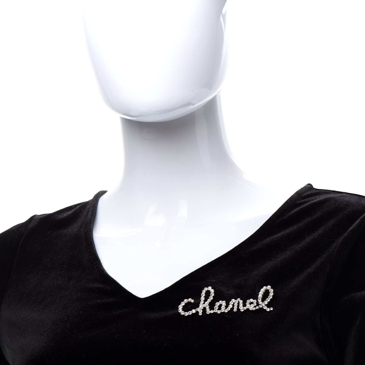 Chanel Metal Glass Swirling Pearls Brooch Pin Gold 2 of 4