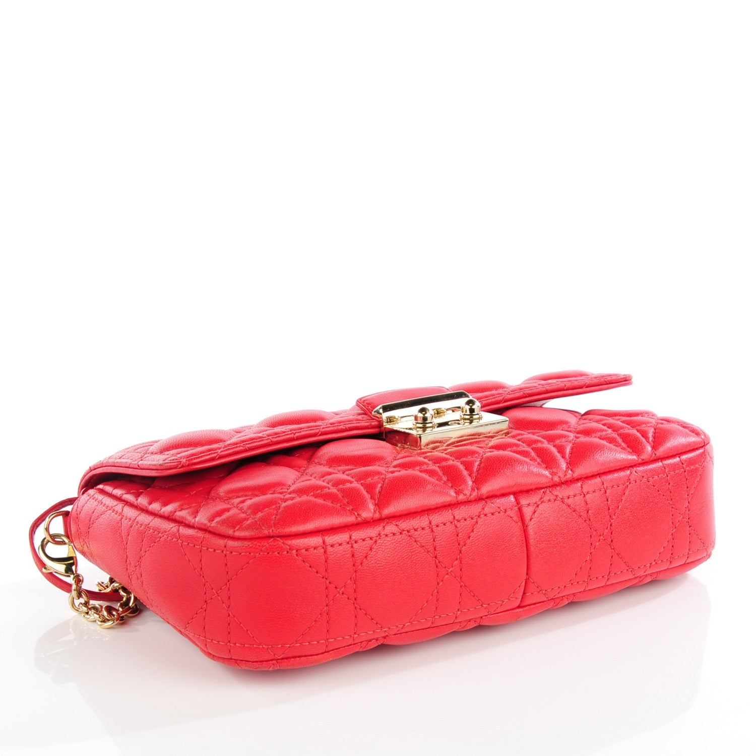 Christian Dior Lambskin Cannage Miss Dior Promenade Pouch Red 4 of 7
