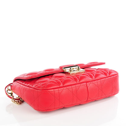 Christian Dior Lambskin Cannage Miss Dior Promenade Pouch Red 4 of 7
