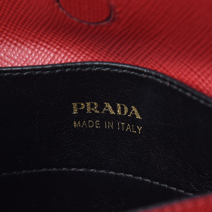 Prada Saffiano Cuir Medium Double Bag Fuoco Black 8 of 11