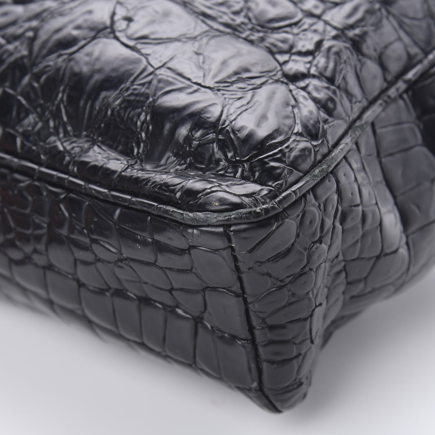 Jimmy Choo Crocodile Embossed Calfskin Messenger Black 11 of 16