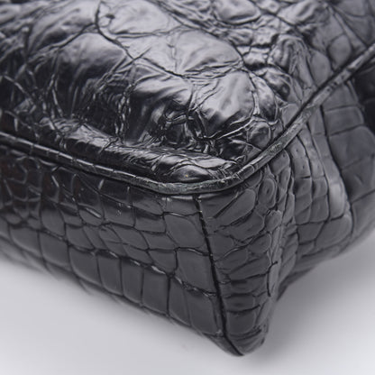Jimmy Choo Crocodile Embossed Calfskin Messenger Black 11 of 16