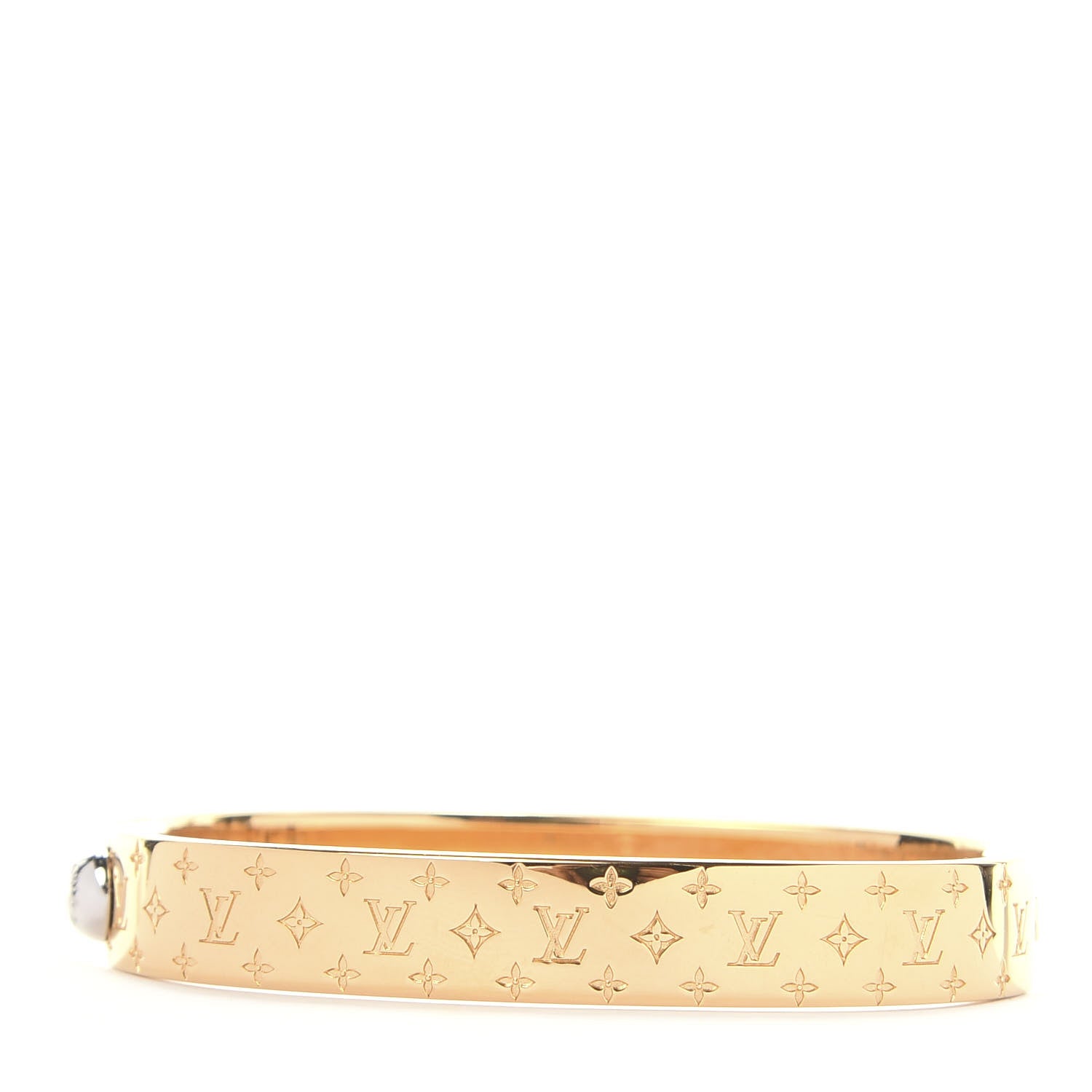 Louis Vuitton Brass Monogram Nanogram Cuff S Gold 3 of 4