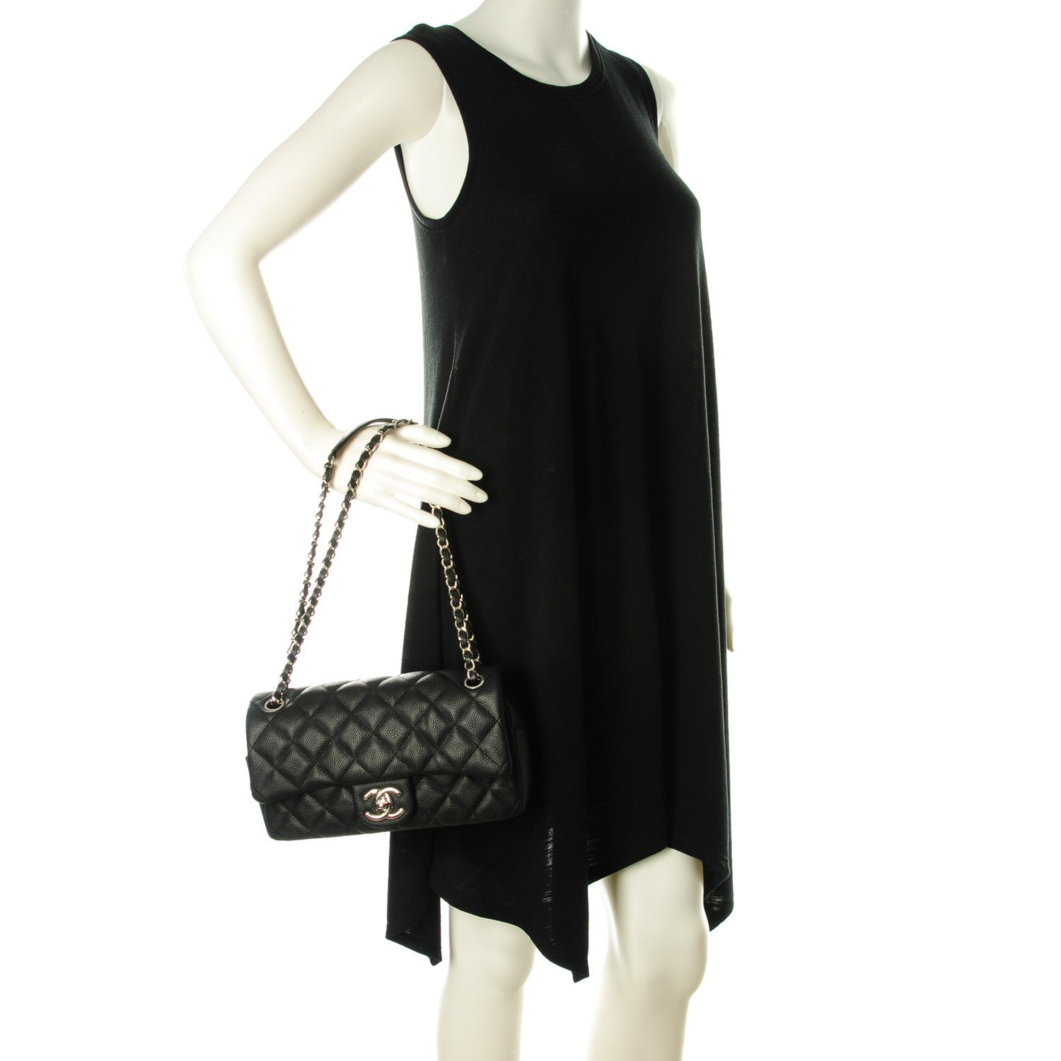 Chanel Caviar Quilted Medium Easy Flap Black 2 of 8