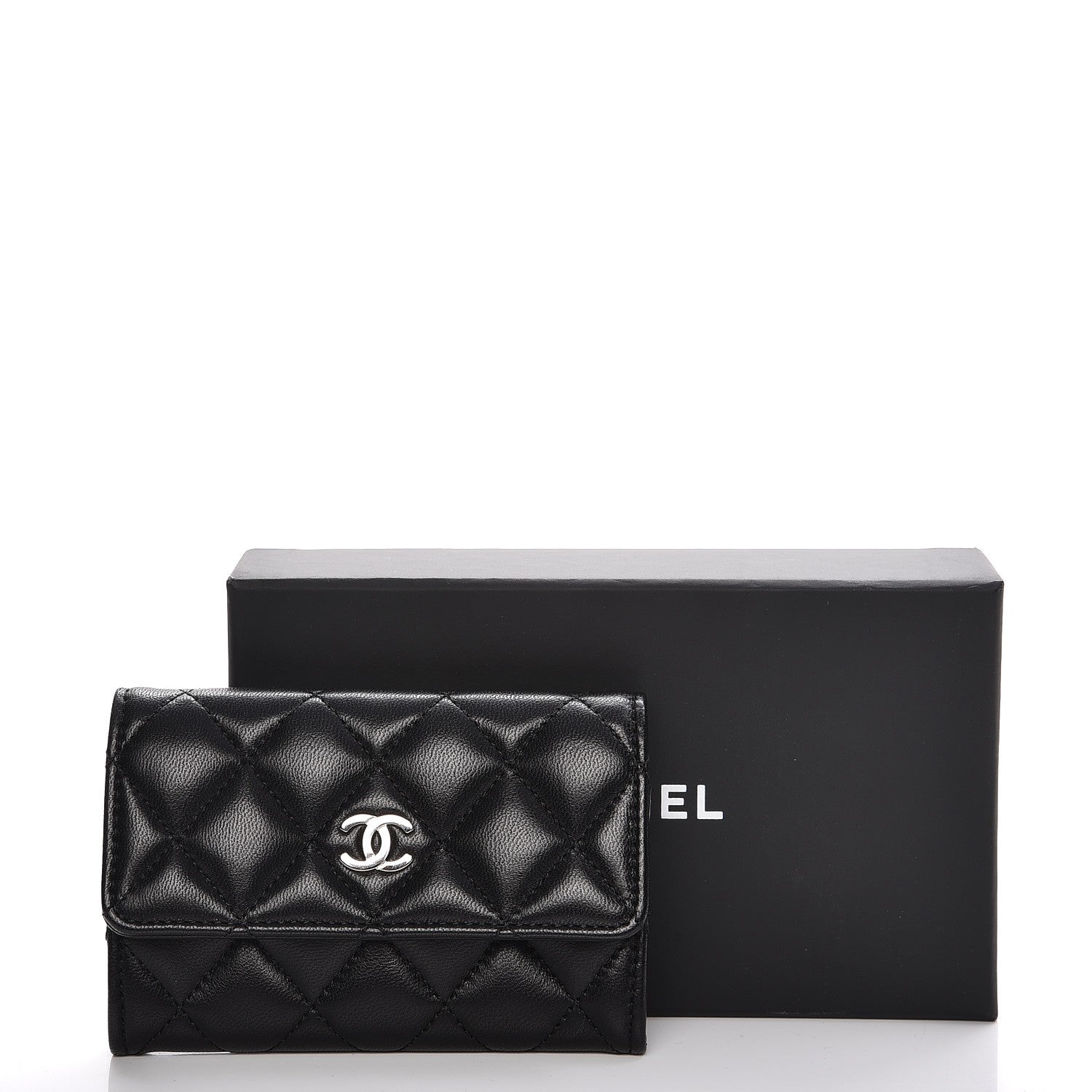 Chanel Lambskin Quilted Flap Card Holder Black 8 of 8