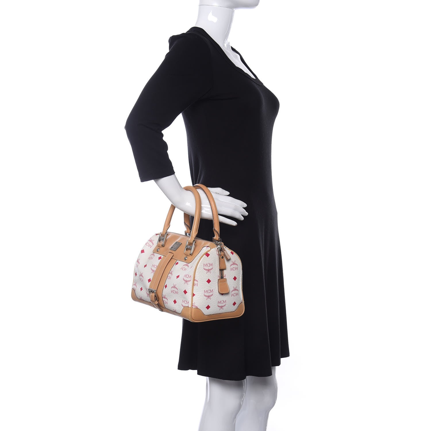 MCM Visetos Boston Bag White 2 of 11