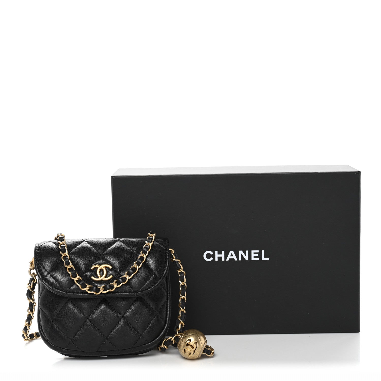 Chanel Lambskin Quilted Pearl Crush Waist Bag Black 12 of 12