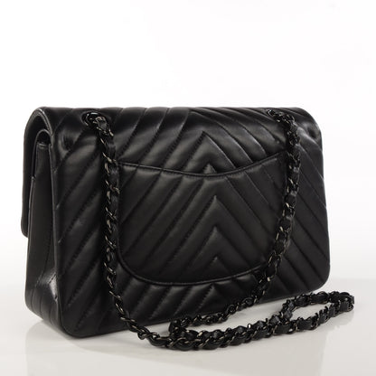 Chanel Lambskin Chevron 11.12 Medium Double Flap So Black 3 of 8