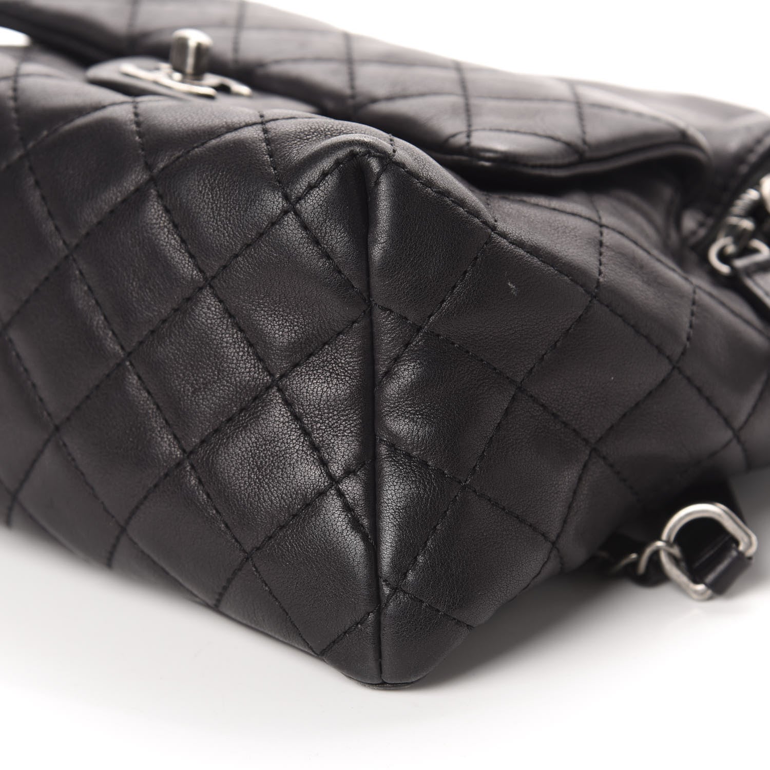 Chanel Lambskin Quilted Drawstring Backpack Black 7 of 16