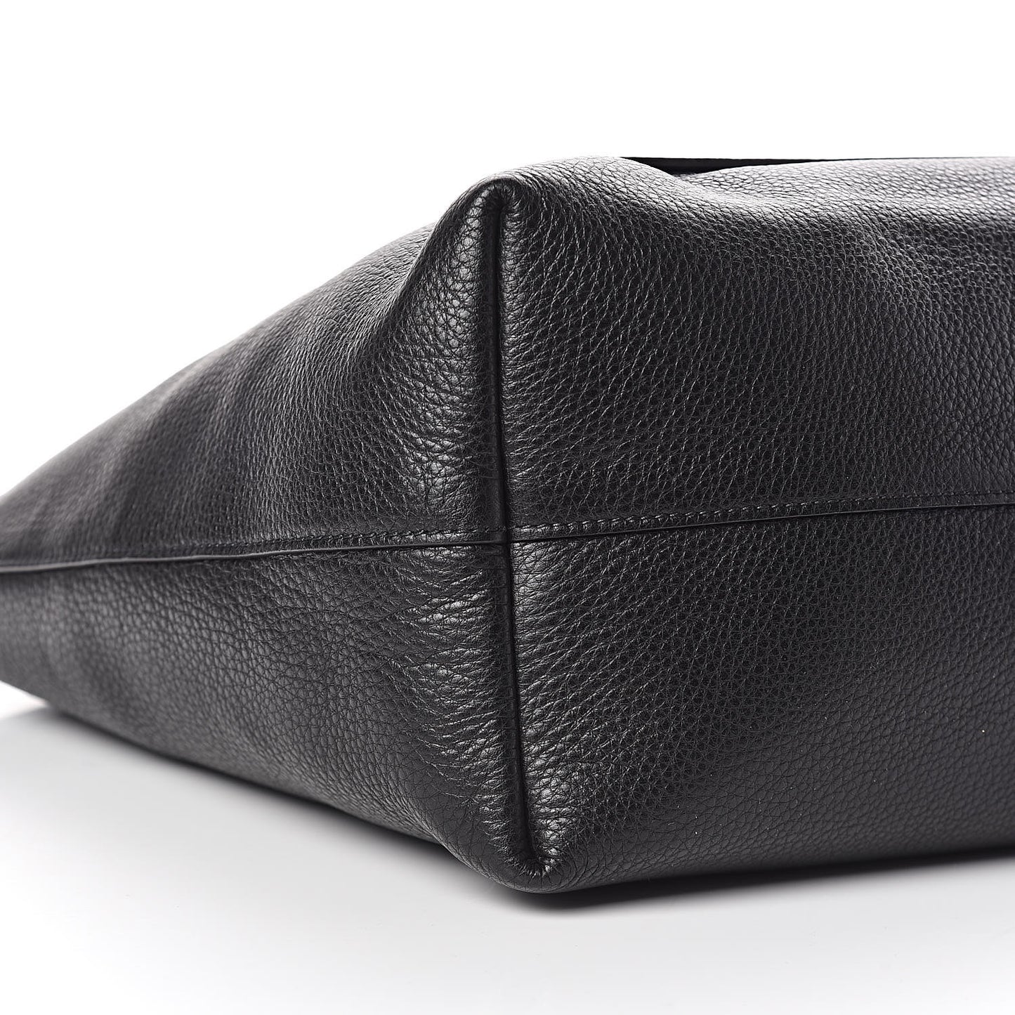 Vitello Daino Pocket Shopping Tote Black