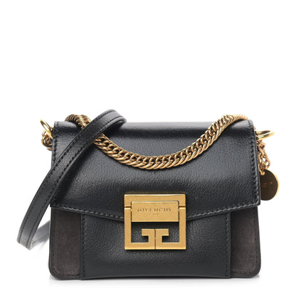 Givenchy Goatskin Suede Mini GV3 Shoulder Bag Black 1 of 11