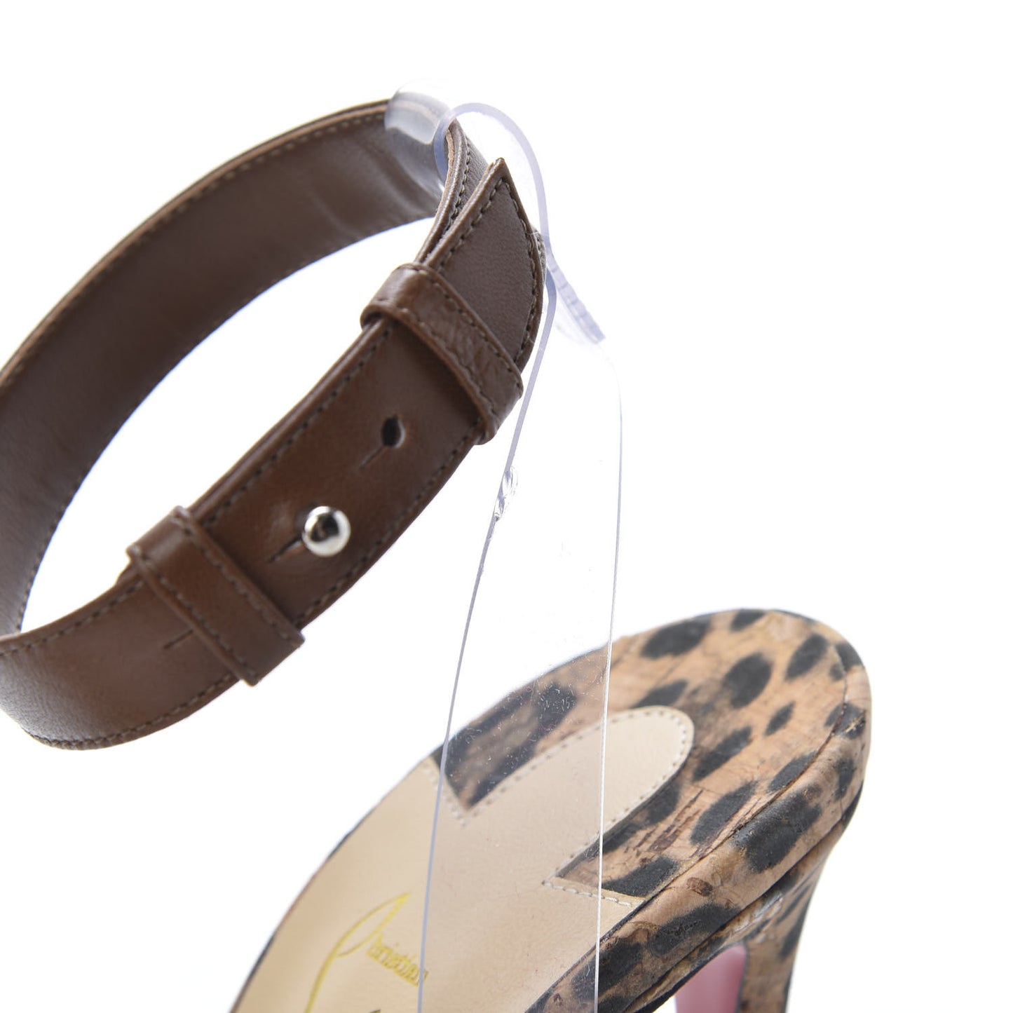Shiny Nappa PVC Leopard Jonatina 100 Sandals 37 Brown