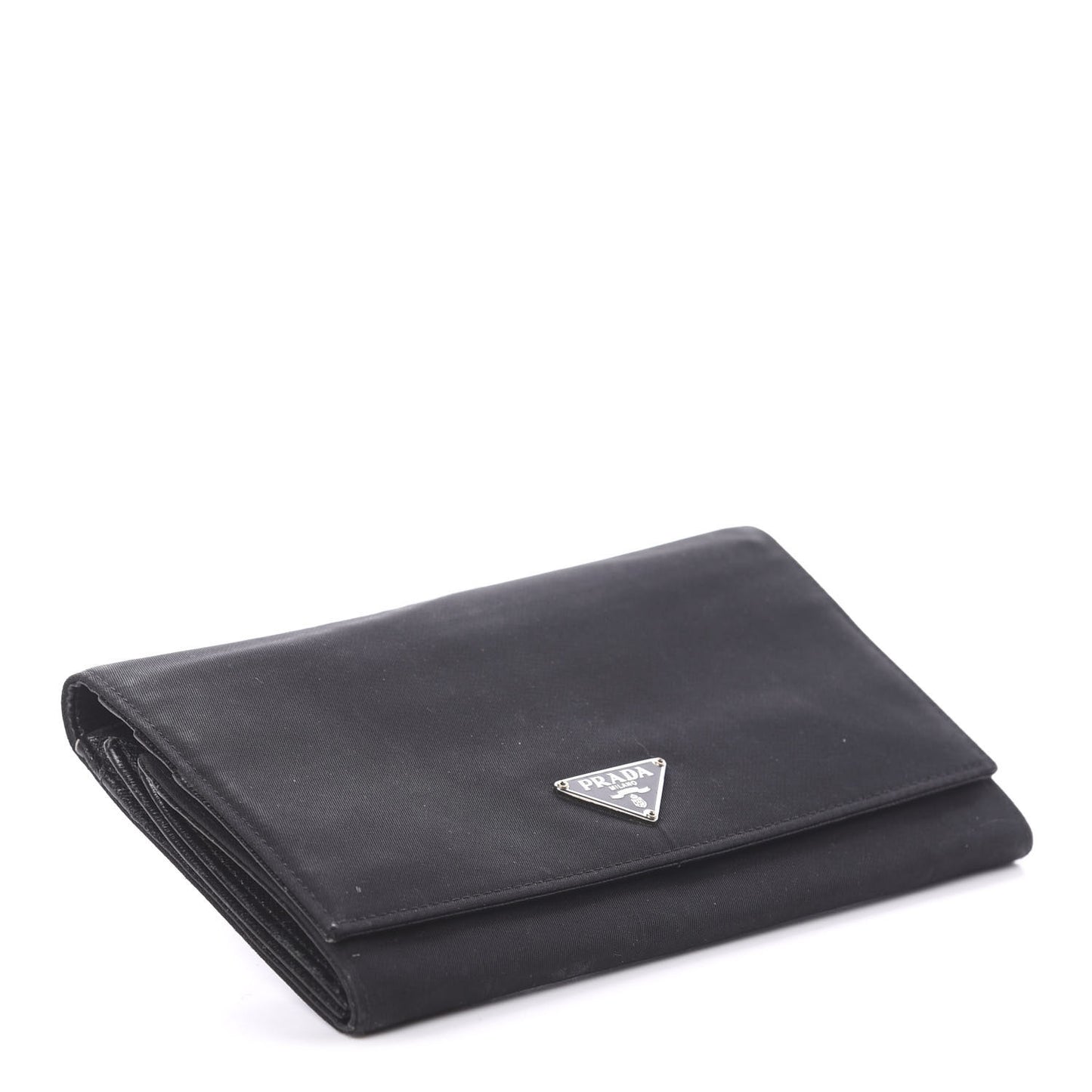 Tessuto Nylon Continental Flap Wallet Black