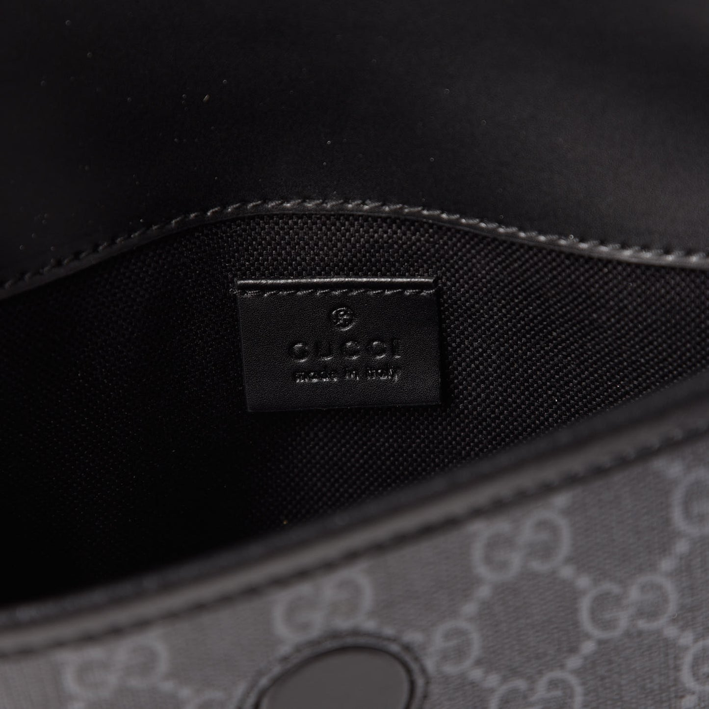 GG Supreme Monogram Web Slim Belt Bag Black Grey