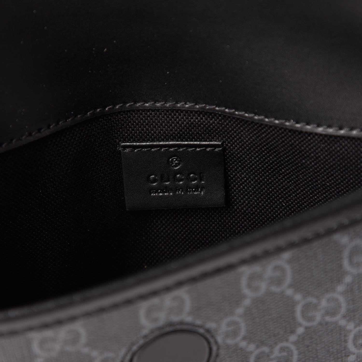 Gucci GG Supreme Monogram Web Slim Belt Bag Black Grey 8 of 11