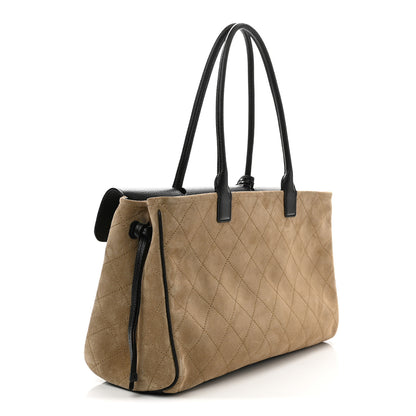 Chanel Grained Calfskin Suede Urban Essentials Large Shopping Bag Dark Beige Black Dark Beige Black 3 of 11