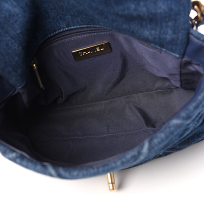 Chanel Denim Quilted Medium 19 Flap Blue 4 of 10